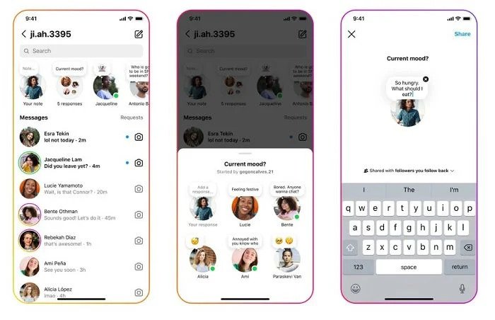 Instagram new features and updates - notes prompts