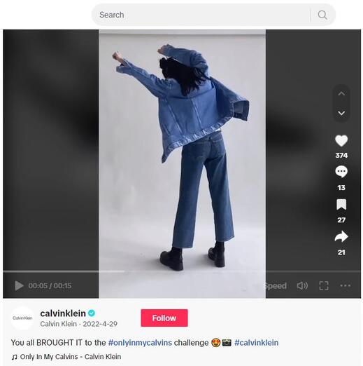 tiktok algorithm - calvin klein